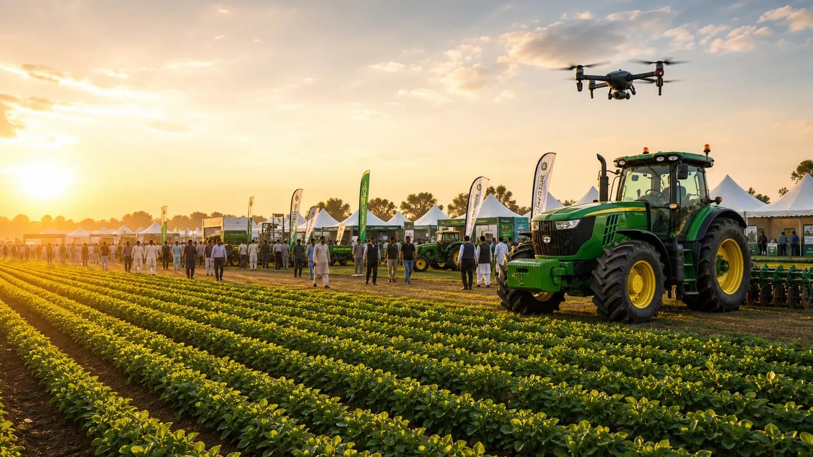 Kissan AgriFest agriculture gathering with farmers, machinery and company spaces